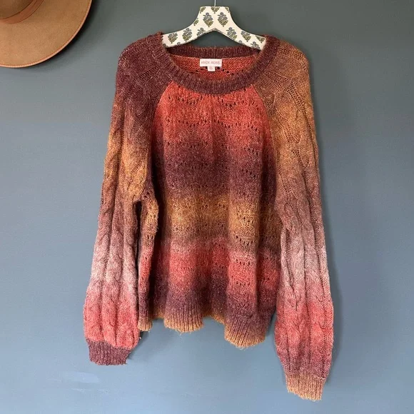 Target :: Knox Rose Sweater Rust Red Marled Knit Crewneck Wool Blend Sz XXL - Picture 6 of 12